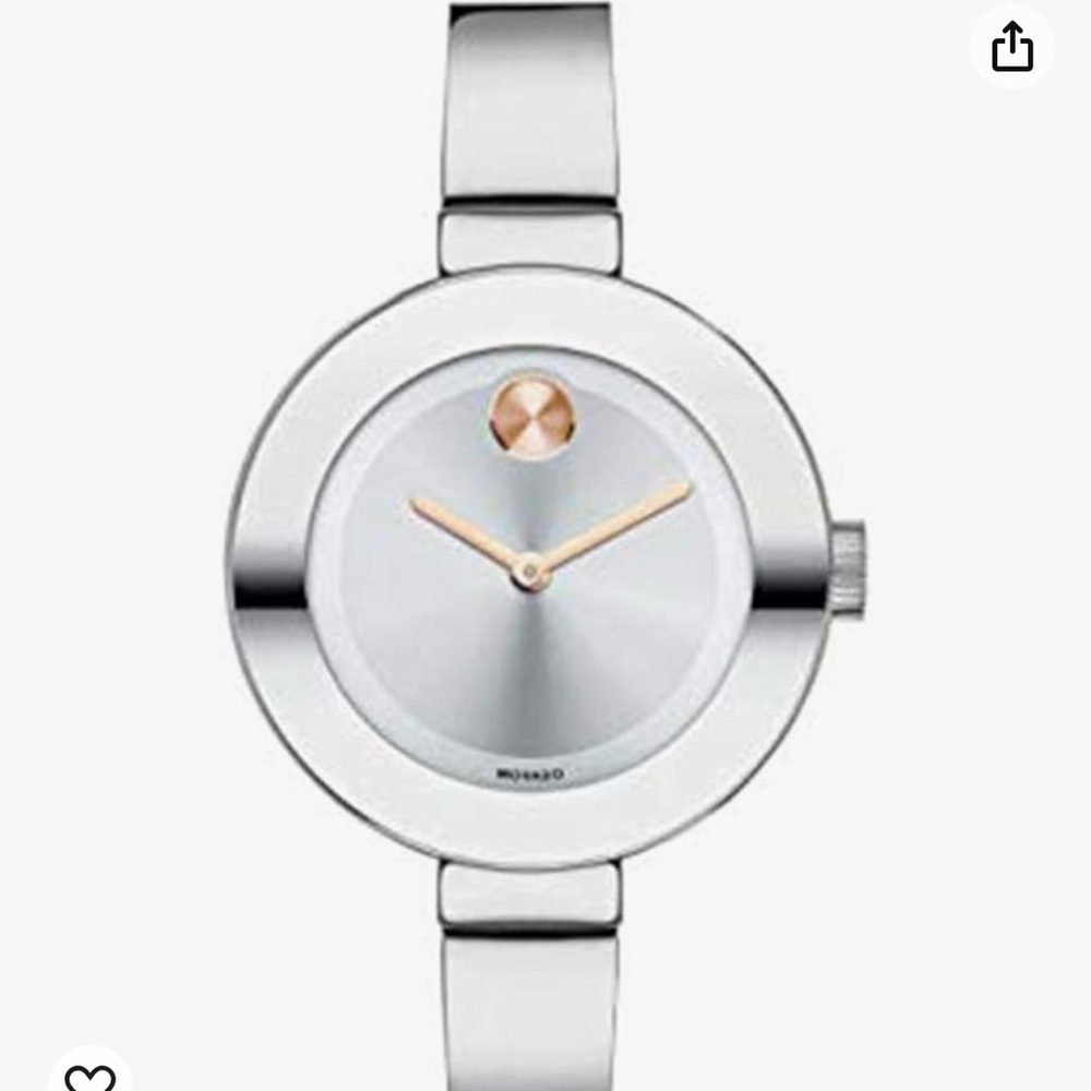 Movado Bold Silver and Rose Gold Watch ( NO BOX ) New Battery - Picture 9 of 12